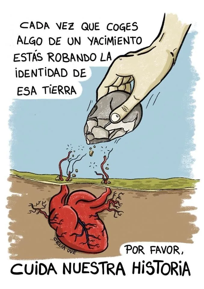Figura 5. Ilustración «Cuida nuestra historia». Autora: Celia Uve. Fuente: Twitter, 2021.