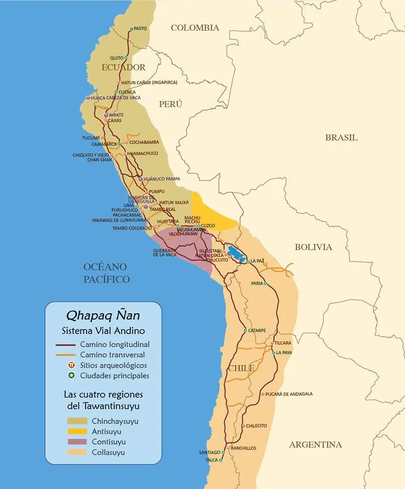 Figura 1: Sistema Vial Andino. Suyus y caminos. Fuente.