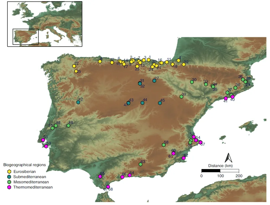 Figura 2: Localización de yacimientos con cronología correspondiente a la transición Paleolítico medio-superior. Vidal-Cordasco et al., 2022).