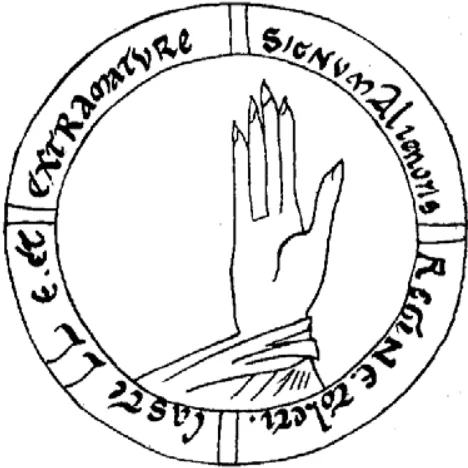 Figura 4. Signo rodado de Leonor Plantagenet (Francisco Olmos, 2009: 44). Fuente.