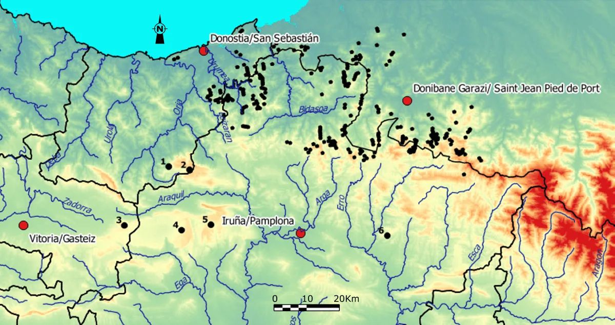 Figura 3. Distribución general de los crómlech pirenaicos. Fuente: Fito et al., (2016).