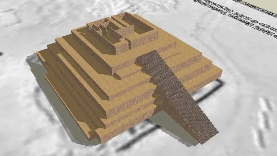Figura 5. Modelo en 3D de la Pirámide Menor de Caral. Fuente.