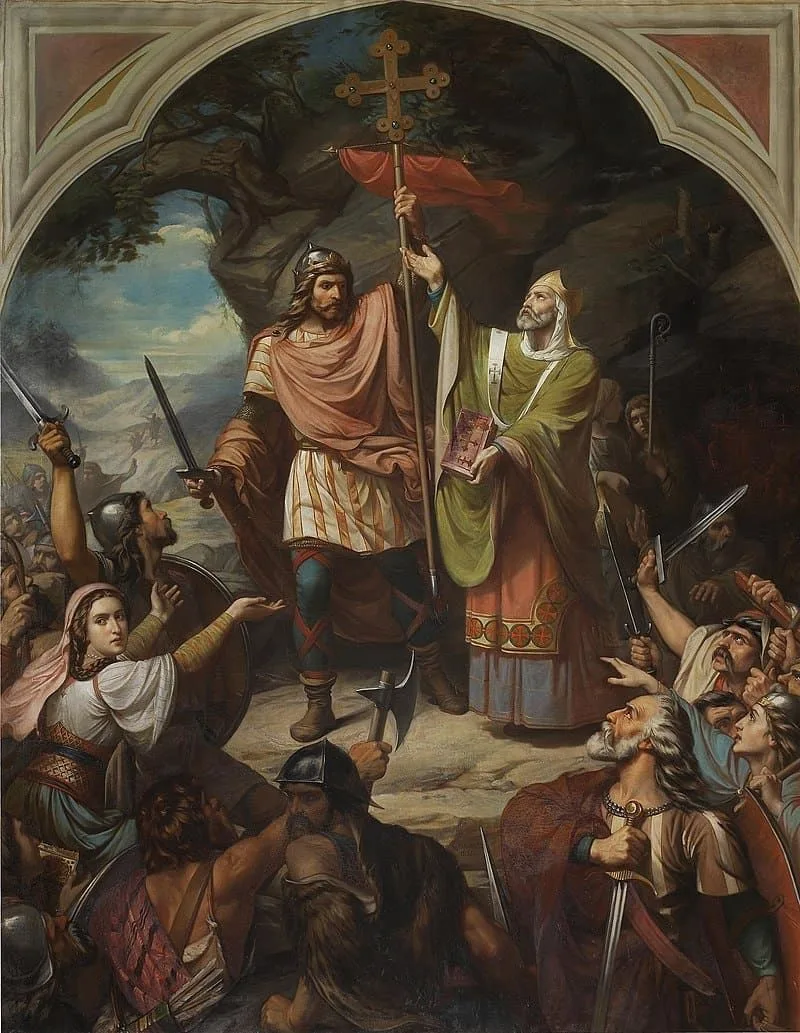 Figura 1: Cuadro del Museo del Prado: «Don Pelayo en Covadonga» de Luis de Madrazo. Fuente.
