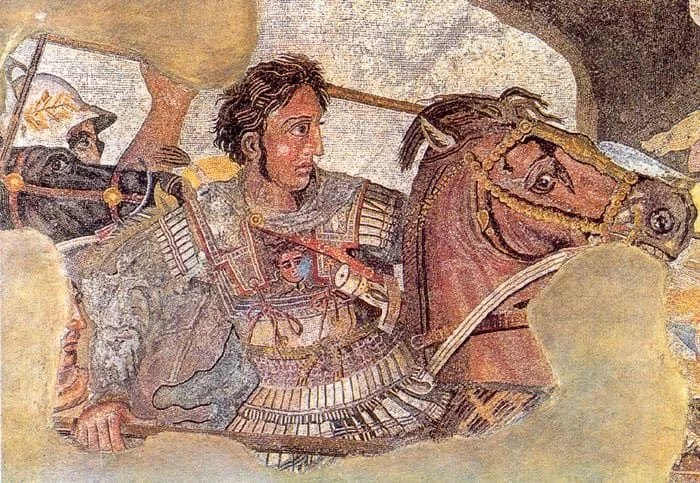 Figura 2. Detalle del mosaico de Alejandro Magno en la batalla de Issos. Museo Arqueológico de Nápoles. Fuente