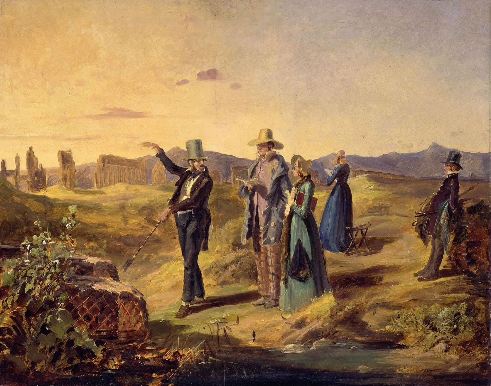 Figura 2.Turistas ingleses en la Campiña. Museo de Arte Nacional en Berlín. Carlo Spitzweg. 1845. Fuente.