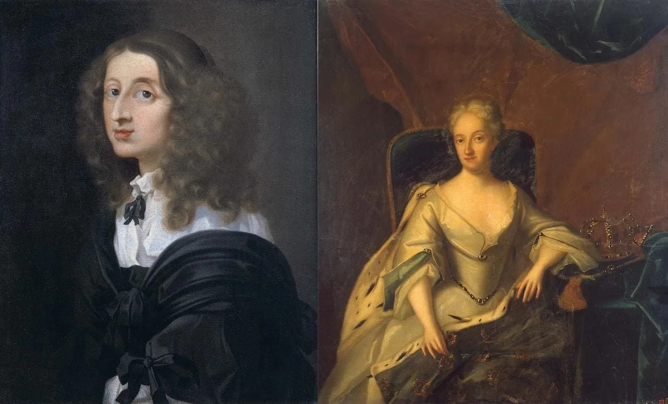 Figura 2. a) Cristina de Suecia. Fuente. b) Ulrica Leonor de Suecia. Fuente.
