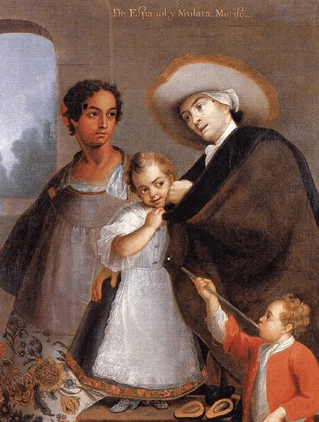 Figura 1. Cuadros de matrimonios mestizos en el Virreinato de Miguel Cabrera (1695-1768). Fuente.