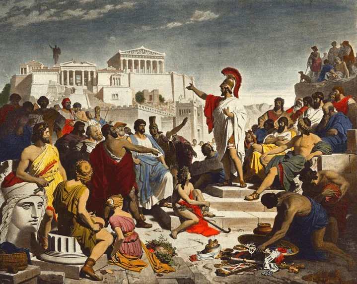 Figura 1. Discurso fúnebre de Pericles, por Philipp von Foltz (1852) Fuente