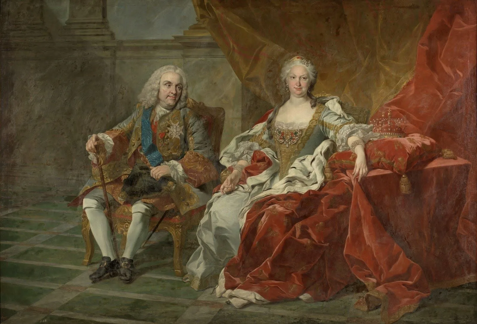 Figura 1. Felipe V e Isabel de Farnesio, Louis-Michel van Loo (Hacia 1743), Museo del Prado. Fuente.