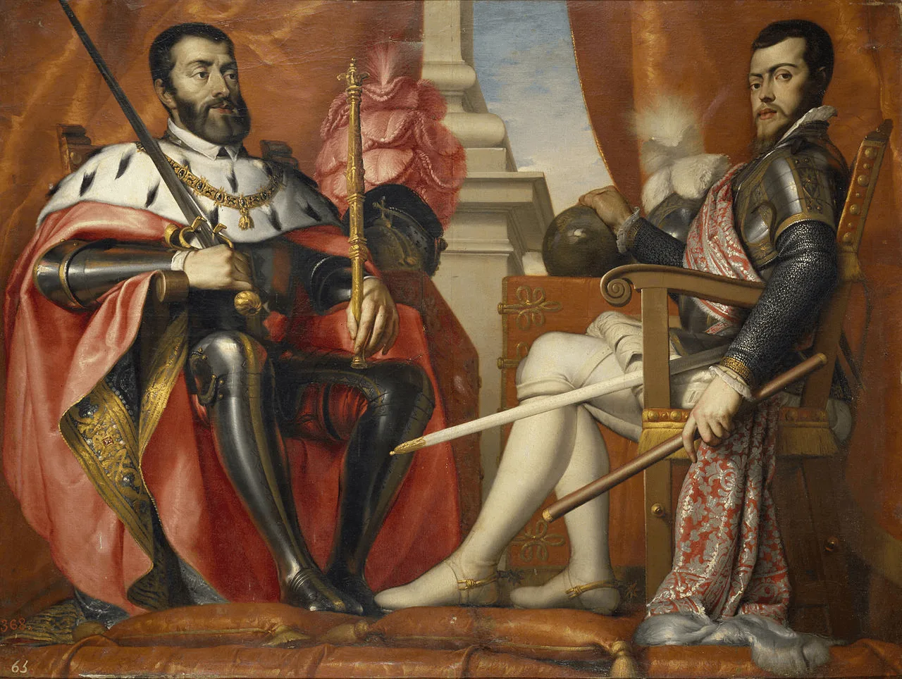 Figura 3. Carlos V y Felipe II. Antonio Arias Fernández (c. 1640). Fuente. Licencia: Dominio Público.