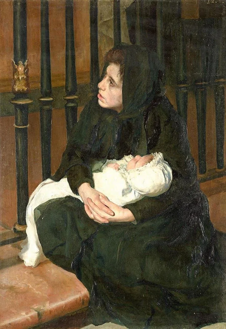 Figura 3. Madre e hija (¡A tí suspiramos!). María Luisa Puiggener. Colección Particular. 1091. Fuente. Licencia: Dominio Público.