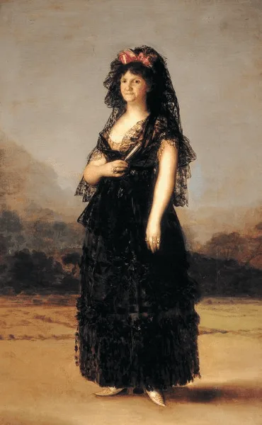 Figura 1: María Luisa de Parma con mantilla, obra de Francisco de Goya. Fuente. Licencia: Dominio Público.