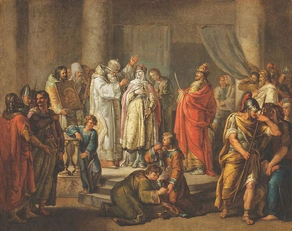 Figura 2. El bautismo de la princesa Olga (1792). Dominio público. Fuente.