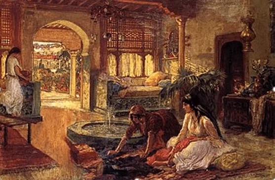 Figura 1. Interior Orientalista. Frederick Arthur Bridgman. Año 1900. Fuente. Licencia: Dominio Público.