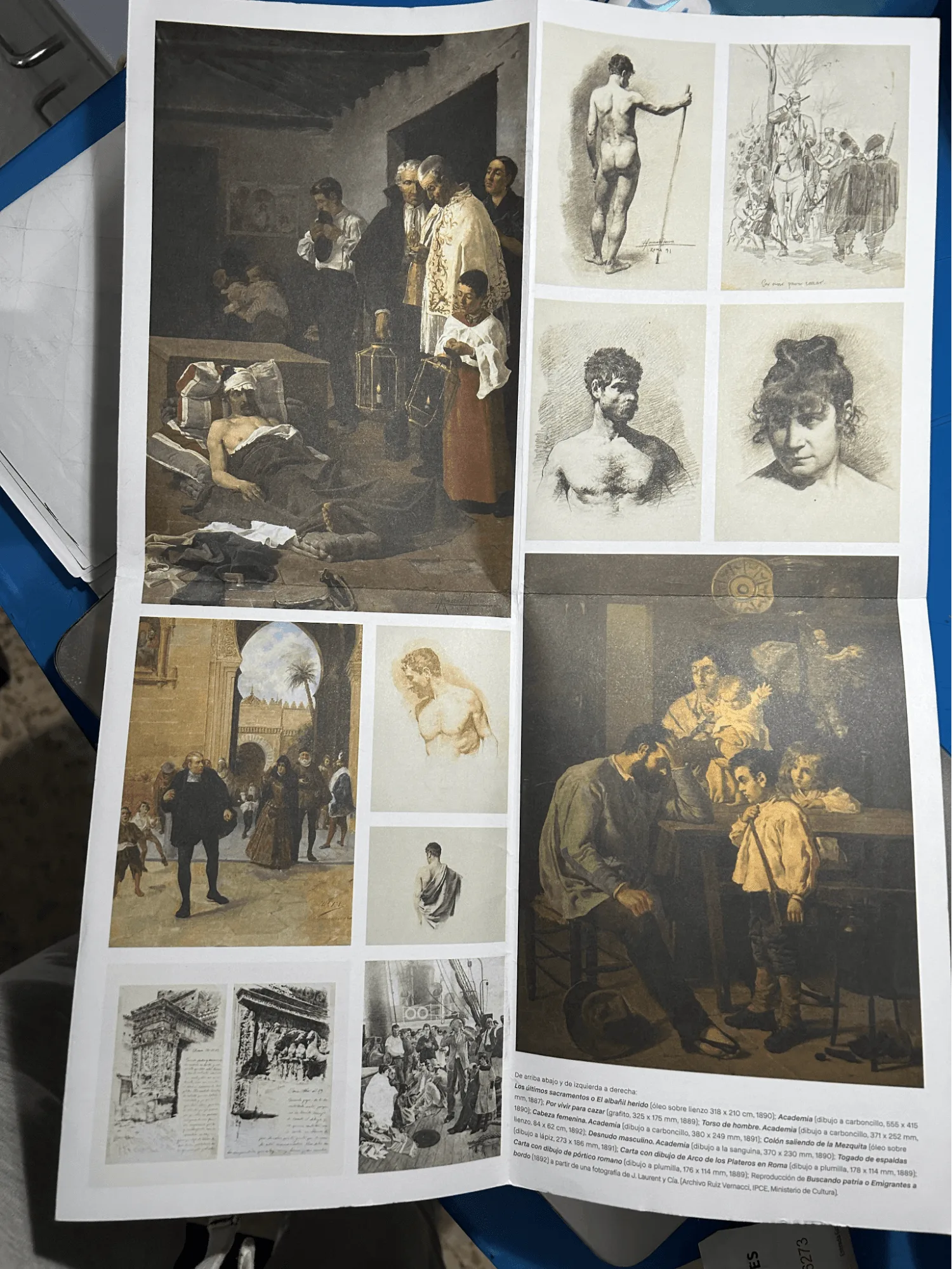 Figura 3. Folleto de la exposición «Rafael Romero de Torres. Del academicismo al realismo social» abierto en tamaño A3. Fuente: la autora